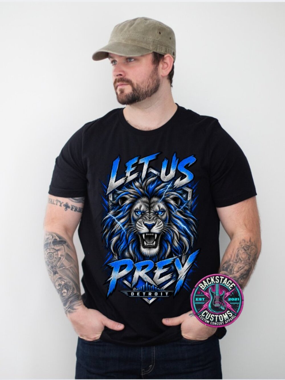 Detroit Let Us Prey Football Crewneck